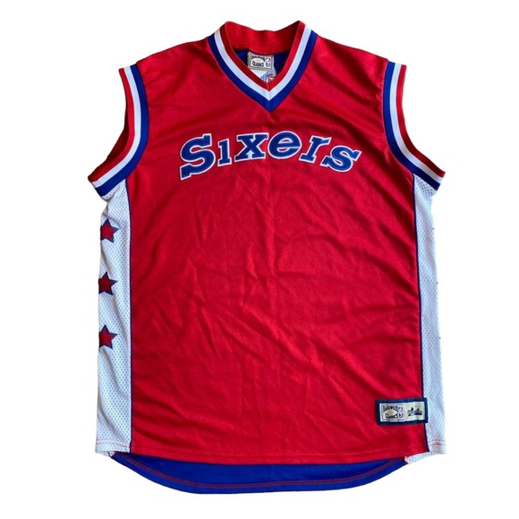 Majestic Hardwood Classics Philadelphia 76ers Sixers NBA Jersey Vtg Mens Sz 2XL - Picture 1 of 7